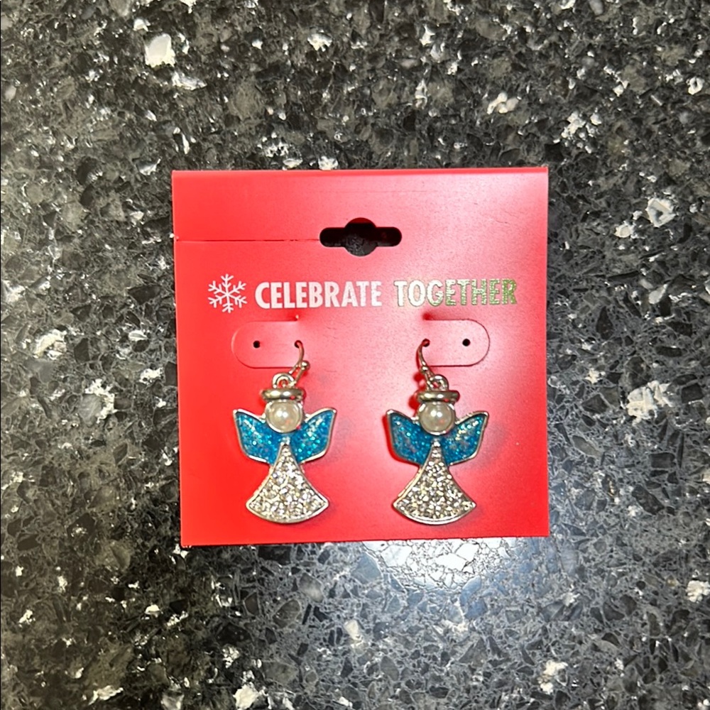 Blue and Silver Angel Earrings